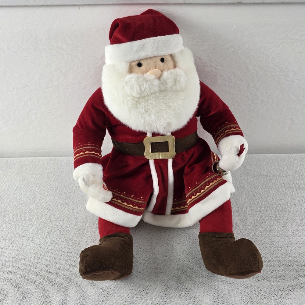 Polar Express Santa Claus Plush Talking Figure Doll Red Classic Ringing Bell